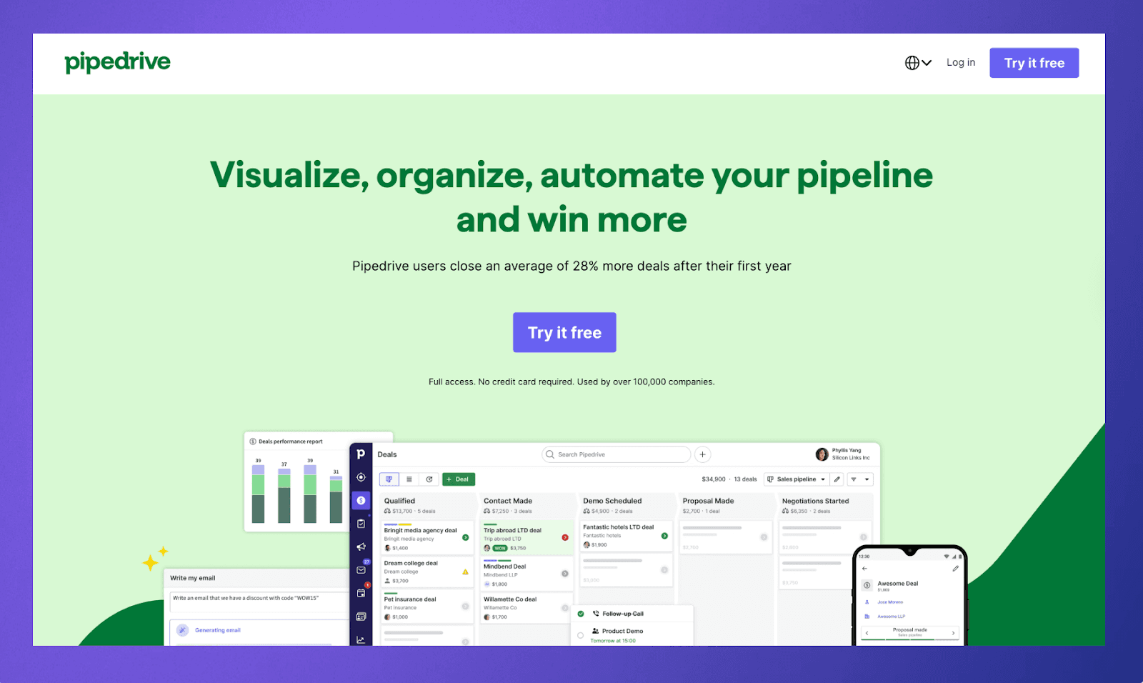 Pipedrive Homepage