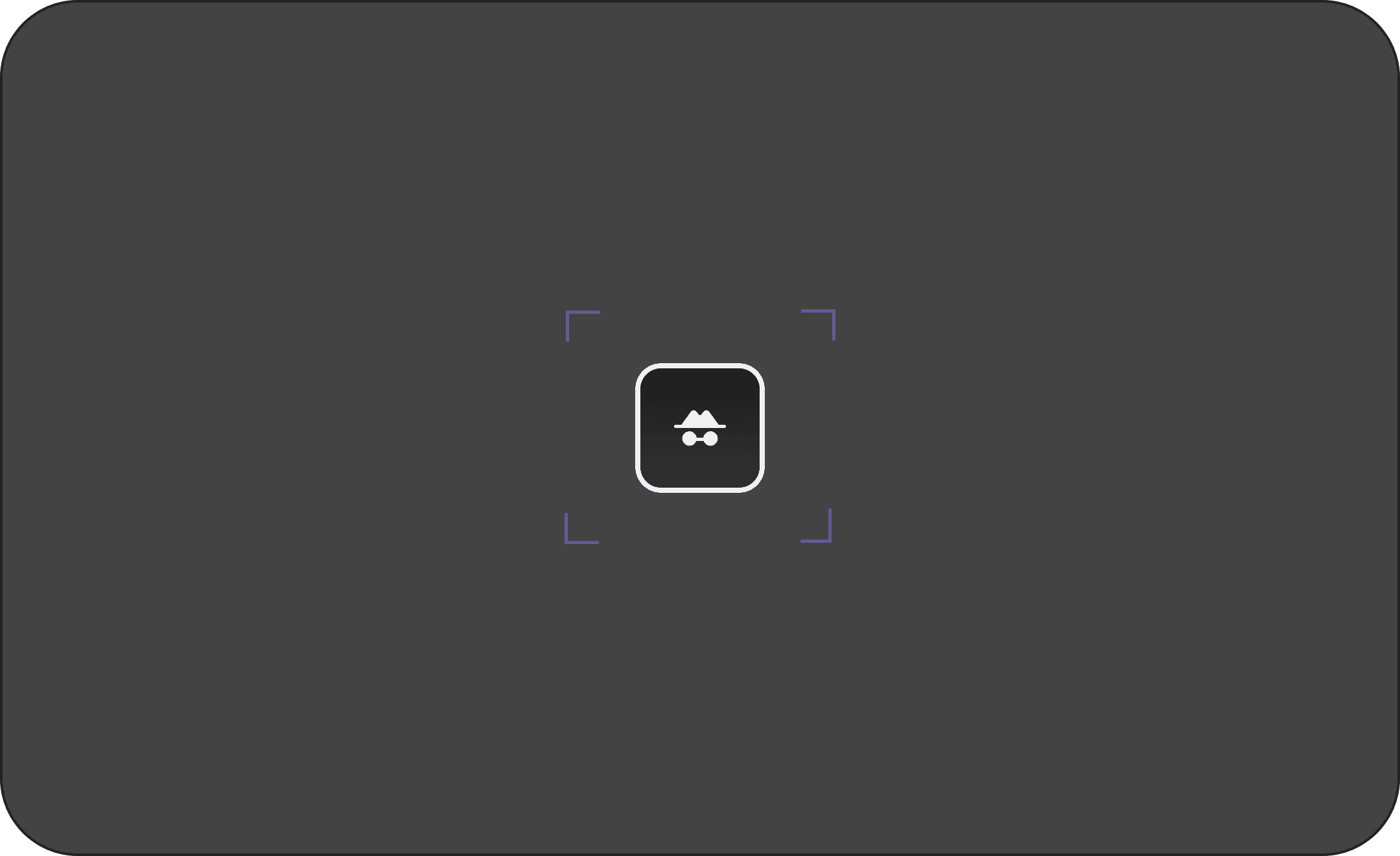 A dark themed background having a incognito icon at the centre.