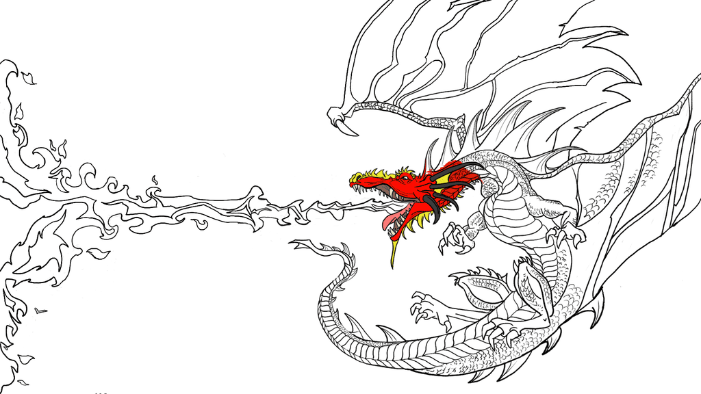Start with line art. Remix the tutorial dragon (or use your own) and color on a layer below the line art.