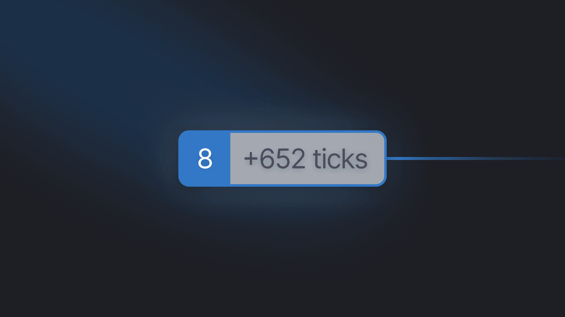 Position display of a trade that is in profit by 652 ticks.