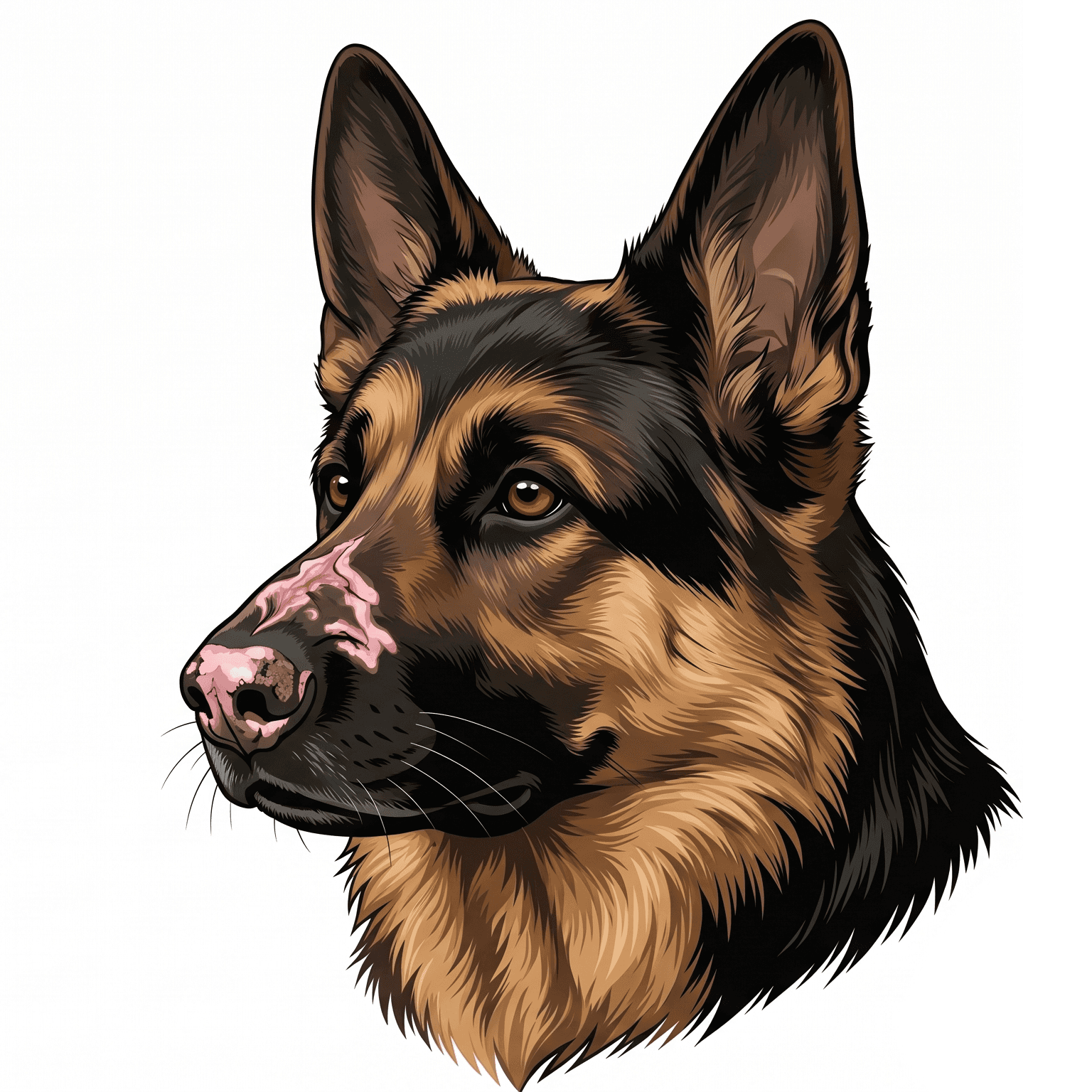 German Shepherd nose showing early DLE pigment loss