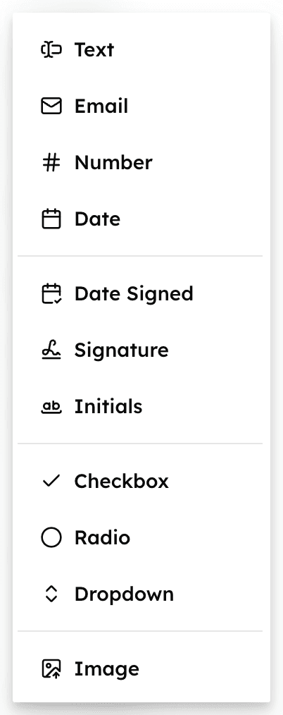 Popform's Field Types