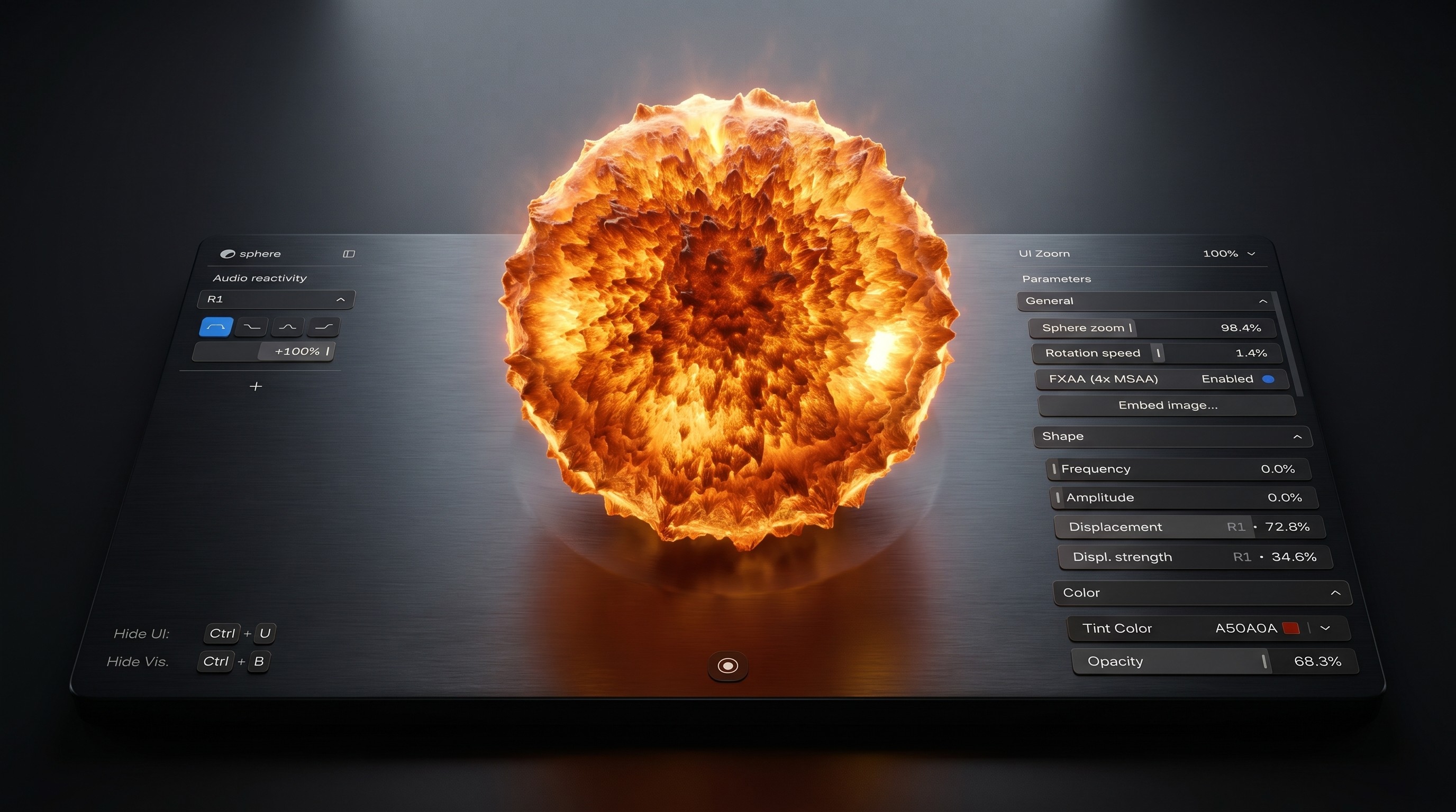 A visualizer that responds to your music in real time.