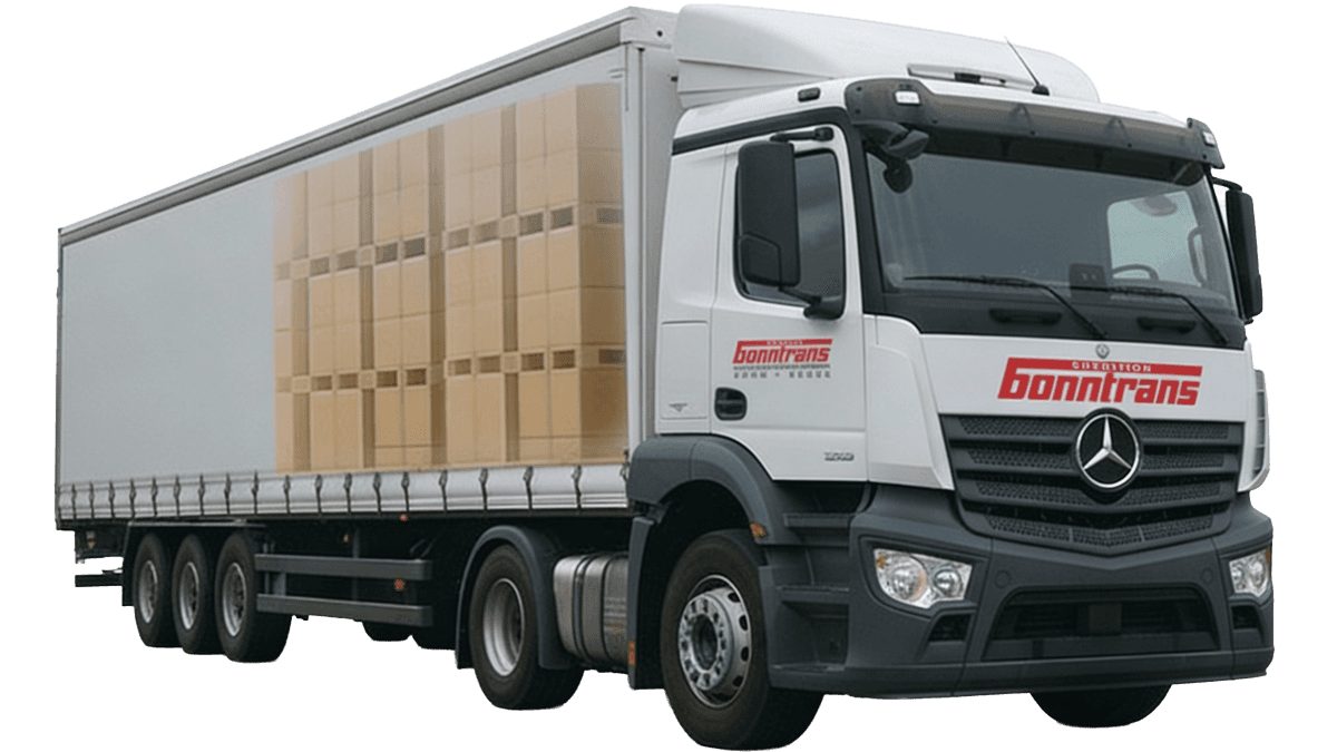 Bonntrans LKW mit Planenauflieger für Gütertransporte