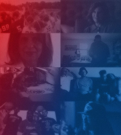 WTADS client brand story image grid with red blue gradient.