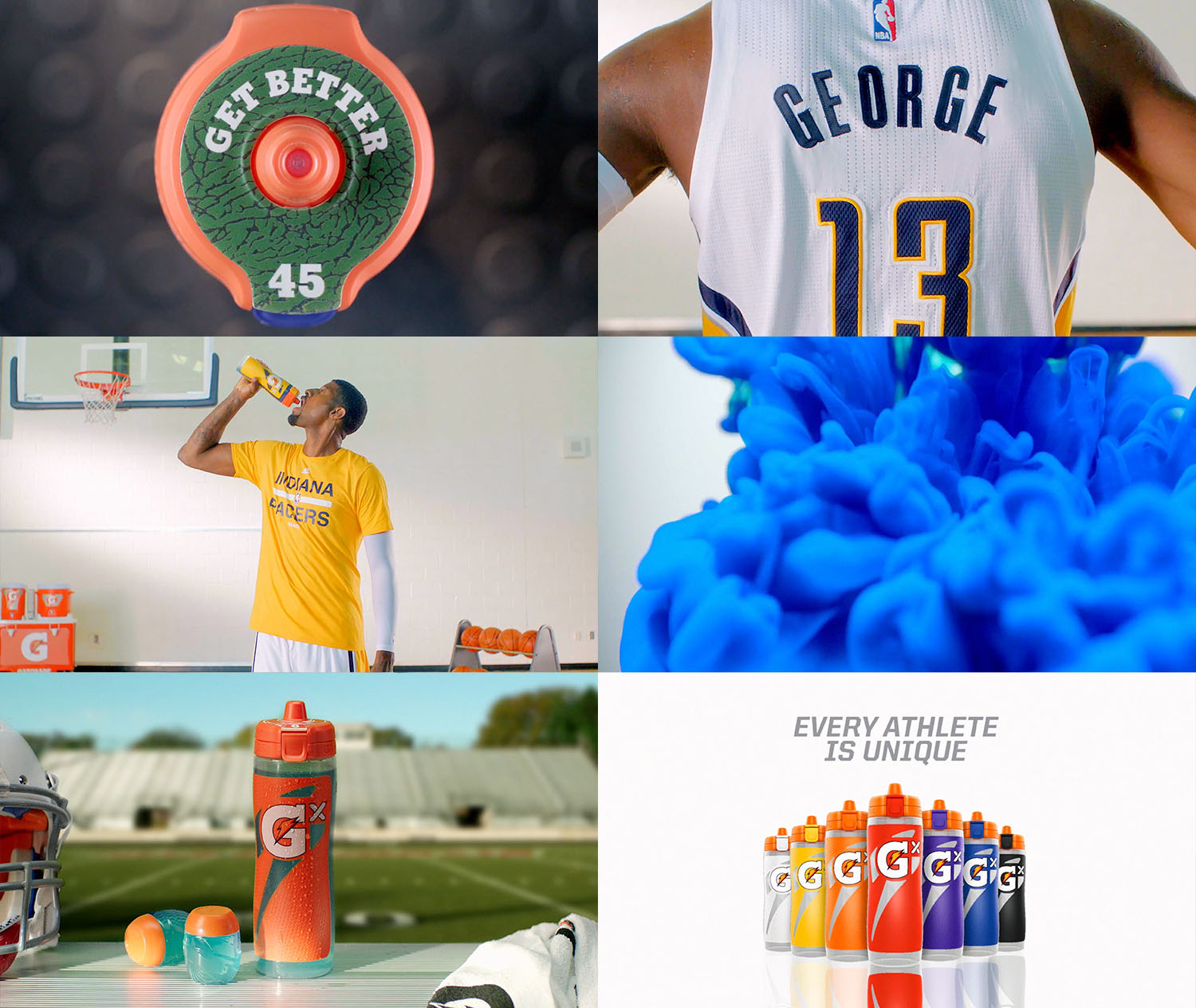 WTADS client Gatorade and the "Gatorade GX" campaign for customizable hydration image stills from video.
