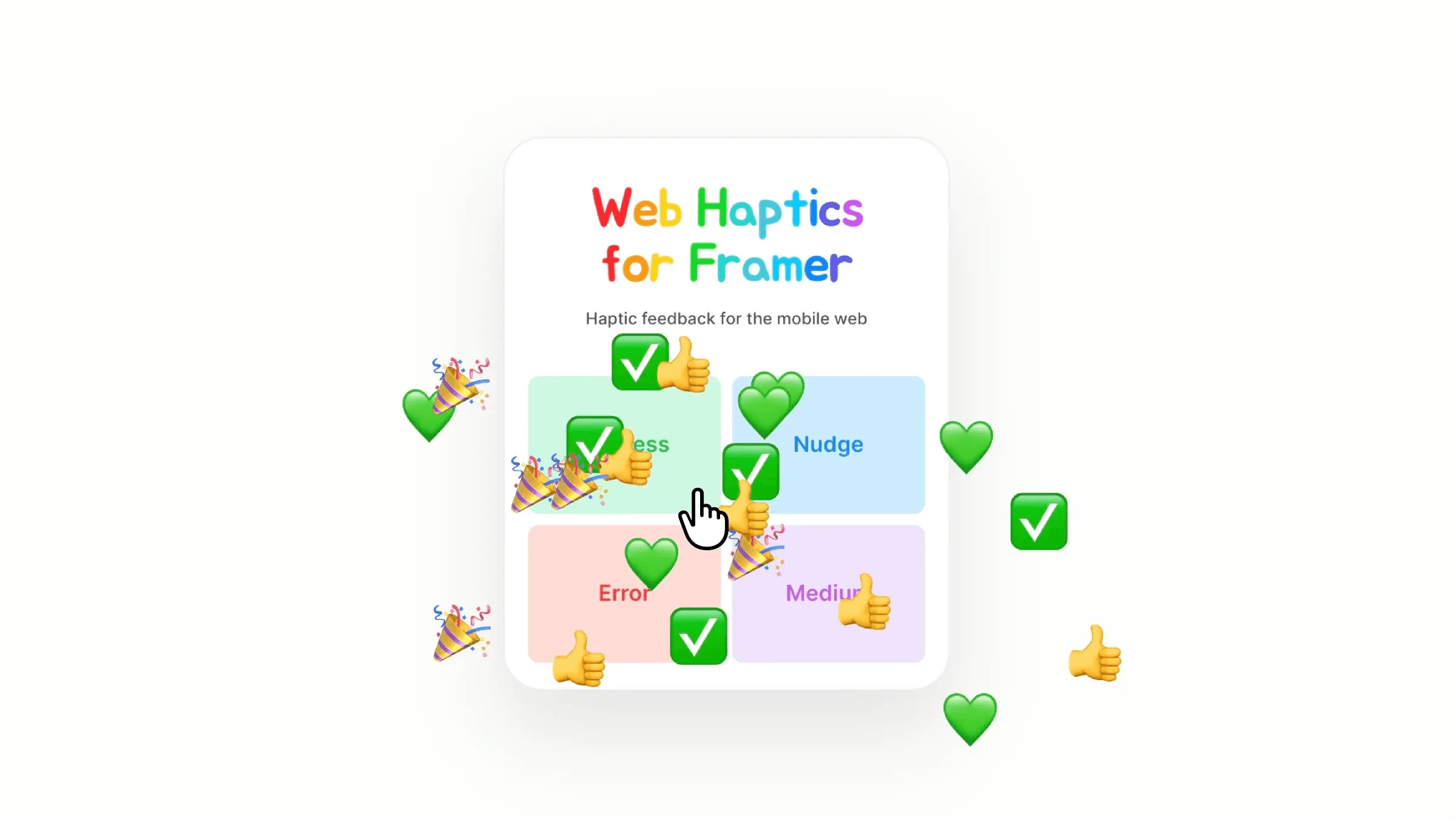 Web Haptics for Framer component with feedback examples