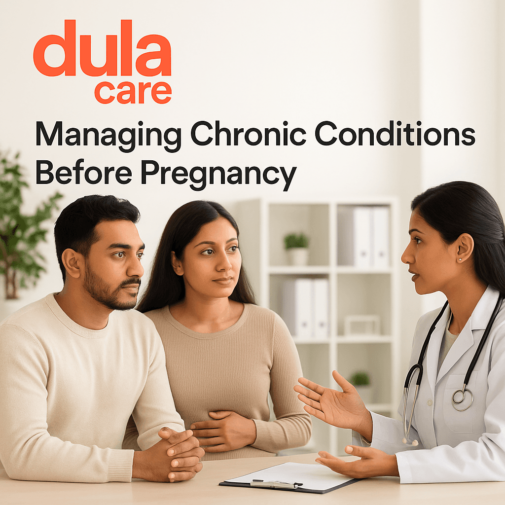 managing chronic conditions before pregnancy, fertility and PCOS, thyroid and IVF, diabetes and fertility, preconception health India, pre-IVF preparation, fertility clinic India, Dula Care fertility, women’s health and pregnancy