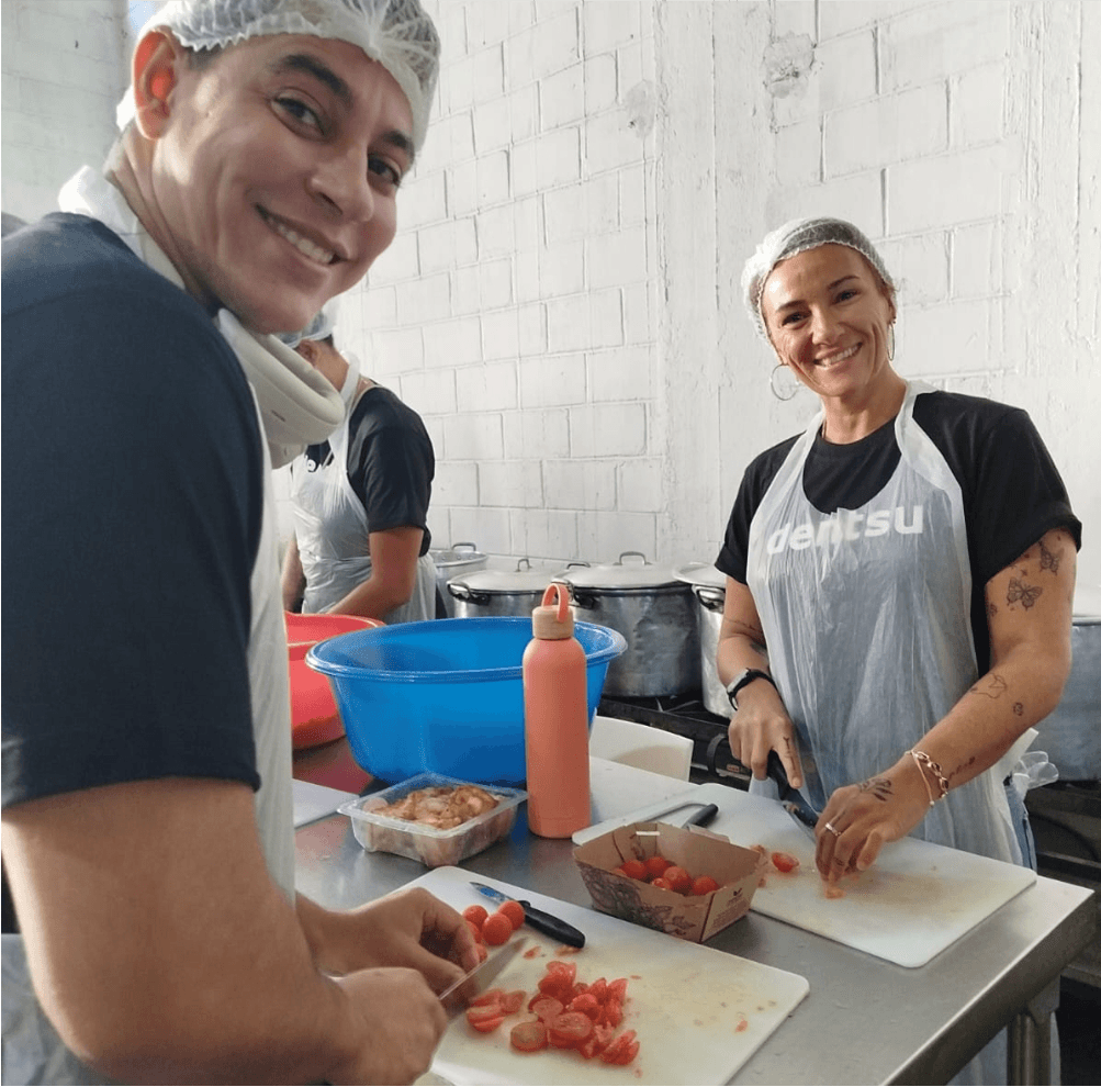dentsu Mozambique preparing food