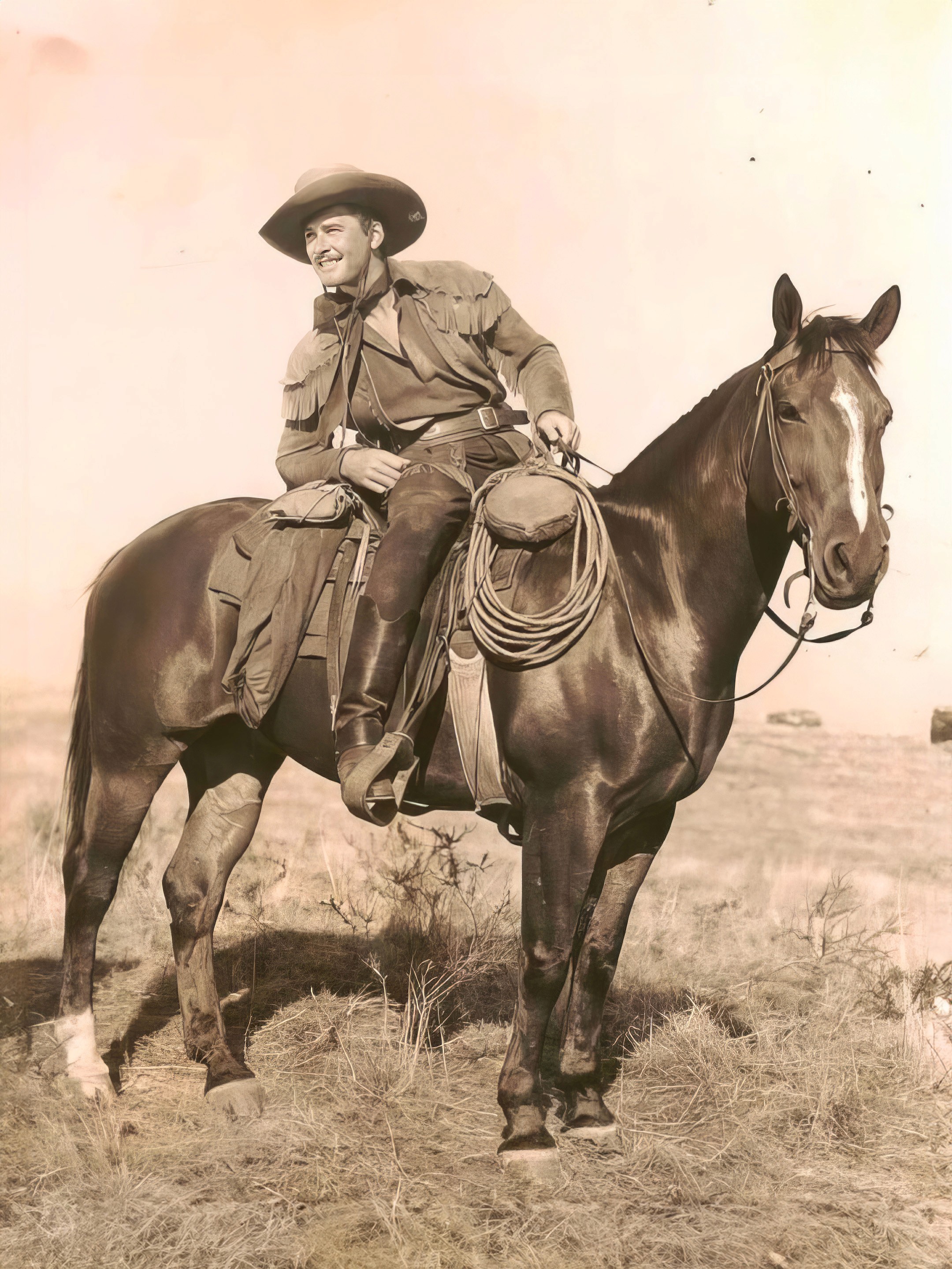 Folk Fable AI cowboy 1880's film photo print