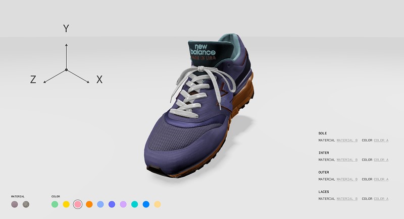 A custom shoe creation dashboard screenshot