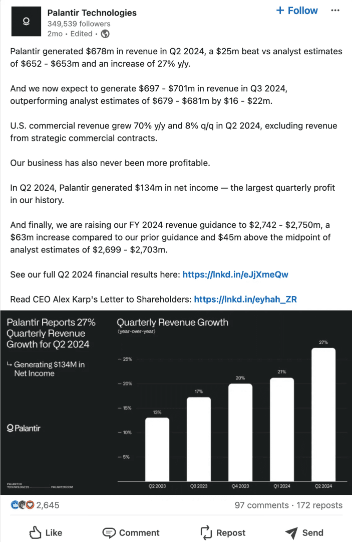 Palantir Marketing Analysis by Milk & Cookies studio | The call to actions