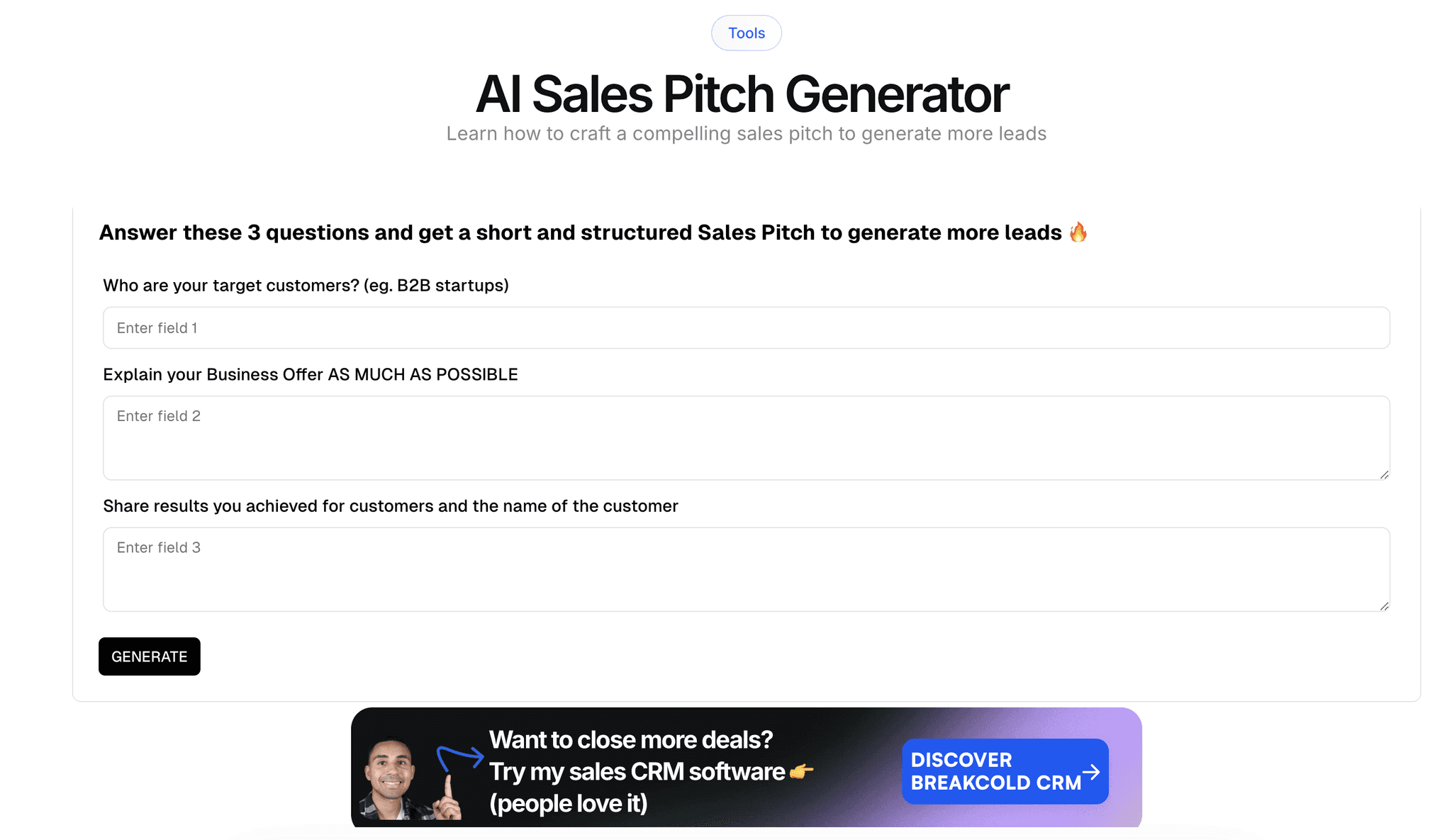 AI Sales Pitch Generator