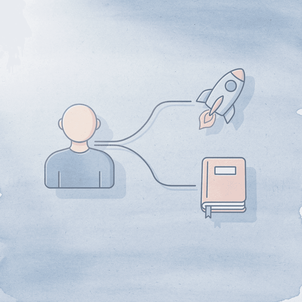 Account splitting into two different trading paths representing how funding models affect trading experience