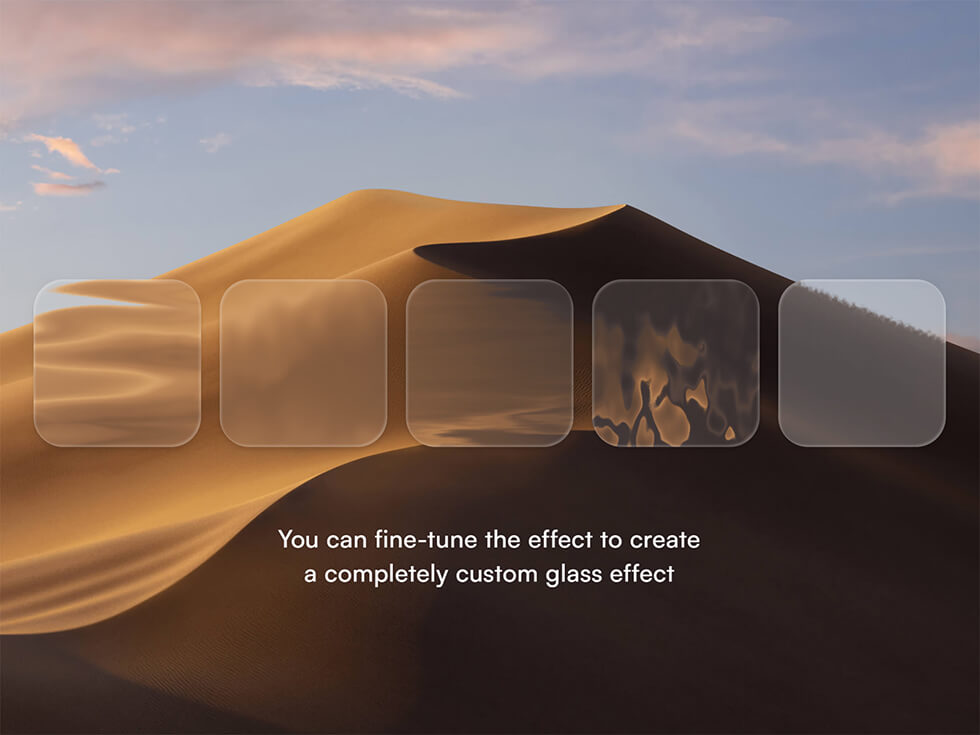 Capture d'écran du component Framer Liquid Glass Layer