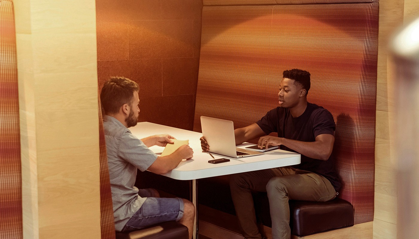 Employees in a meeting