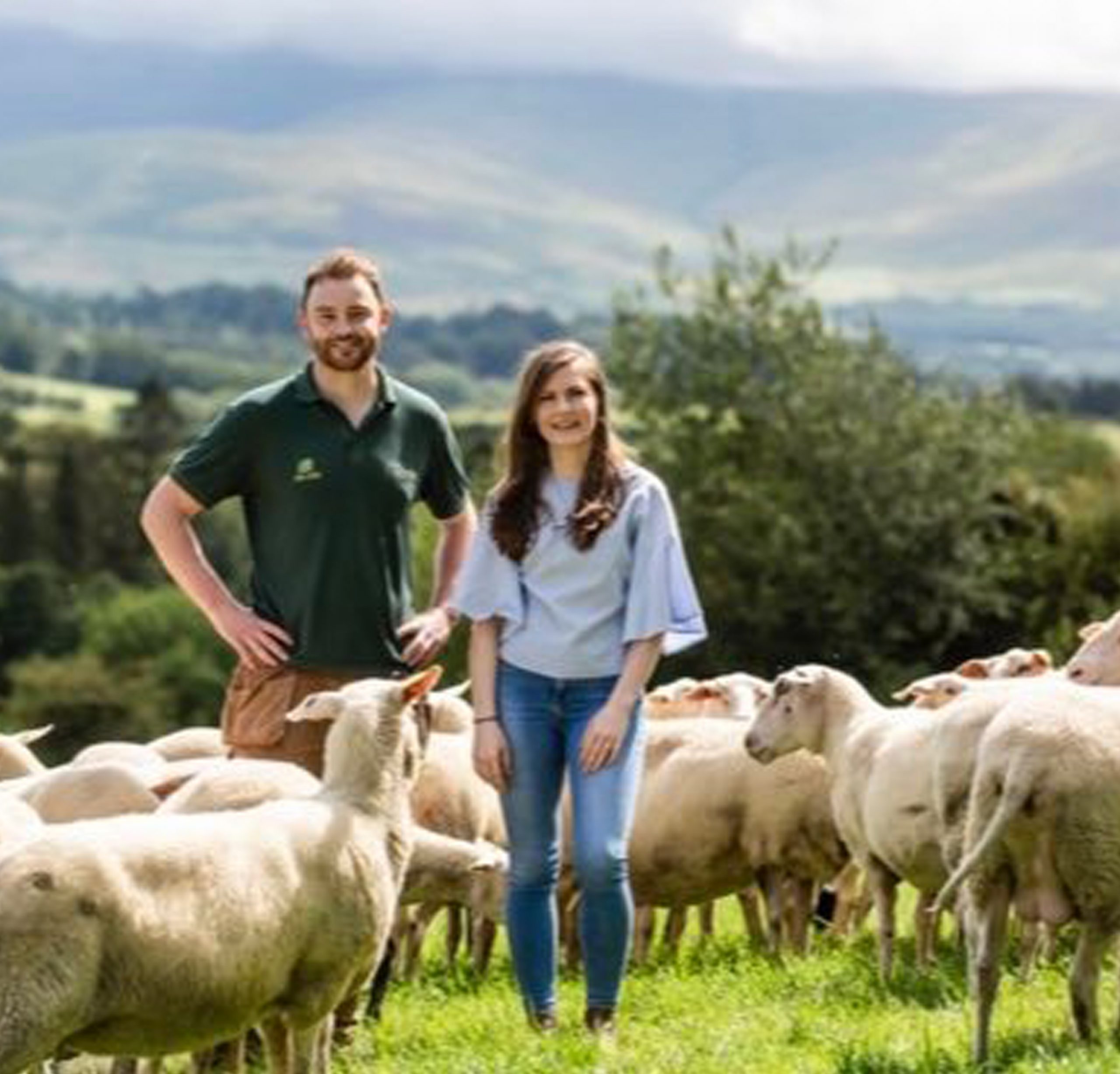Sheep with the Owners from Ballyhubock Farm producing the best milk which is then getting supplied to As One Restaurant Dublin