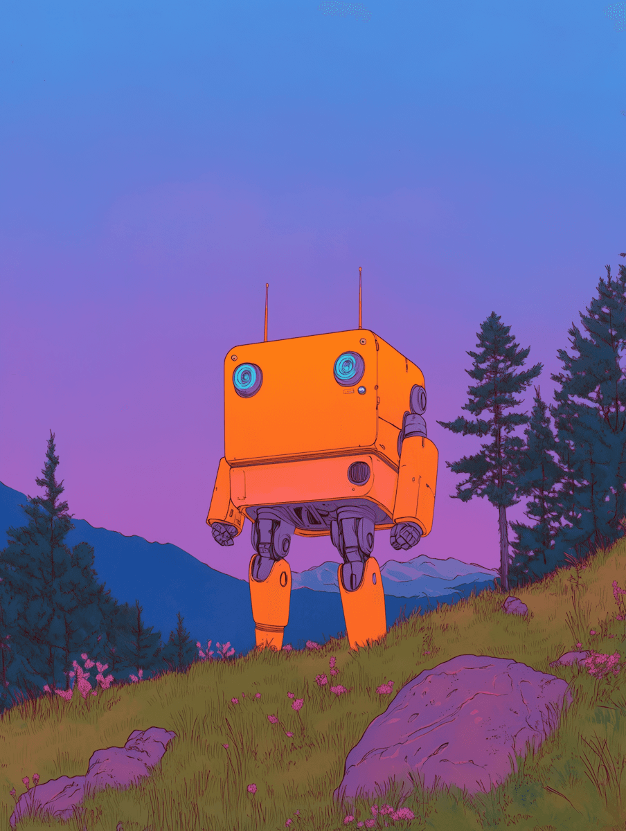 Intelligence artificielle dans un paysage naturel