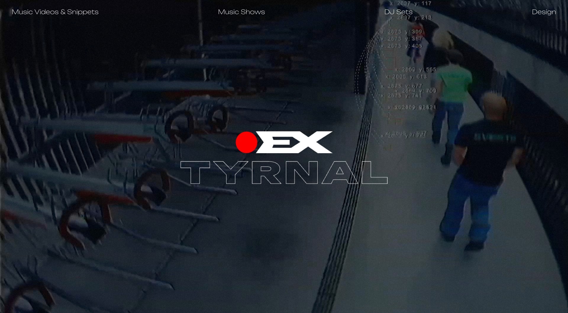 Extyrnal website home page with the EX TYRNAL logo over concert footage
