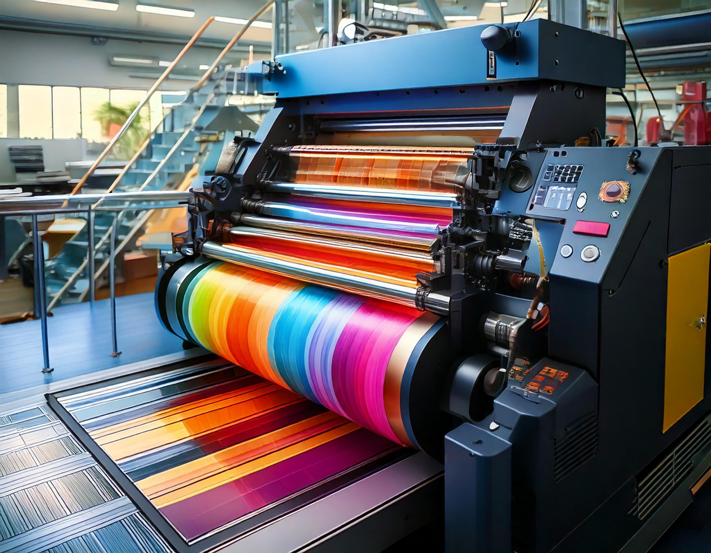 digitial large format printing press in the process