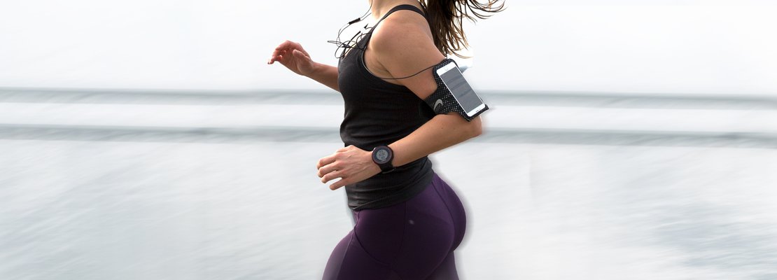 A woman running on the road