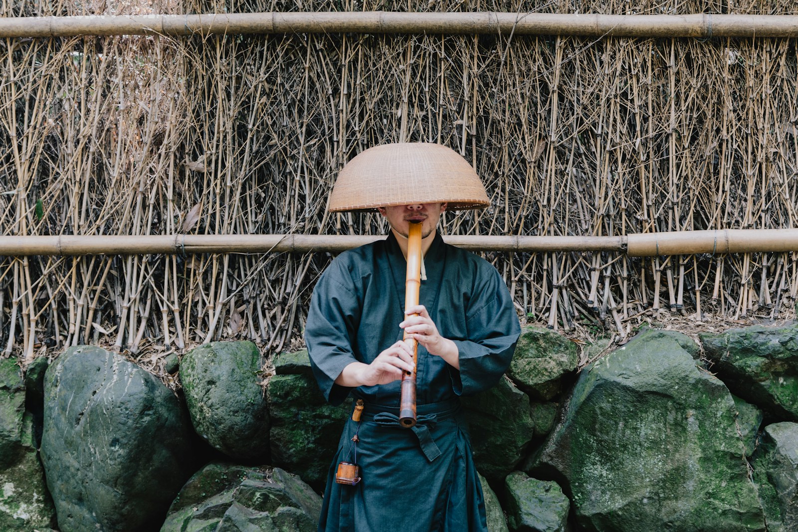 Ascetic ritual in mountain landscape