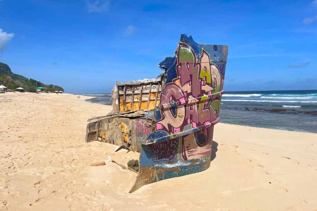 Shipwreck at Nyang Nyang Beach, Uluwatu, Bali