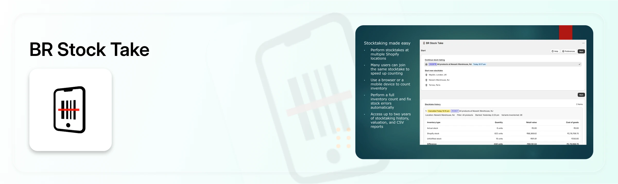 BR Stock shopify stocktake app