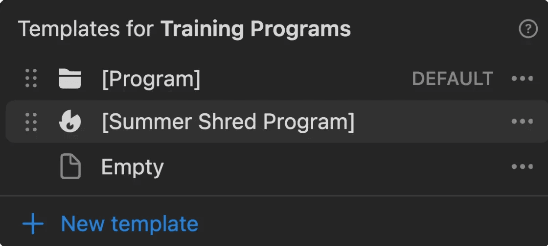 training plan templates
