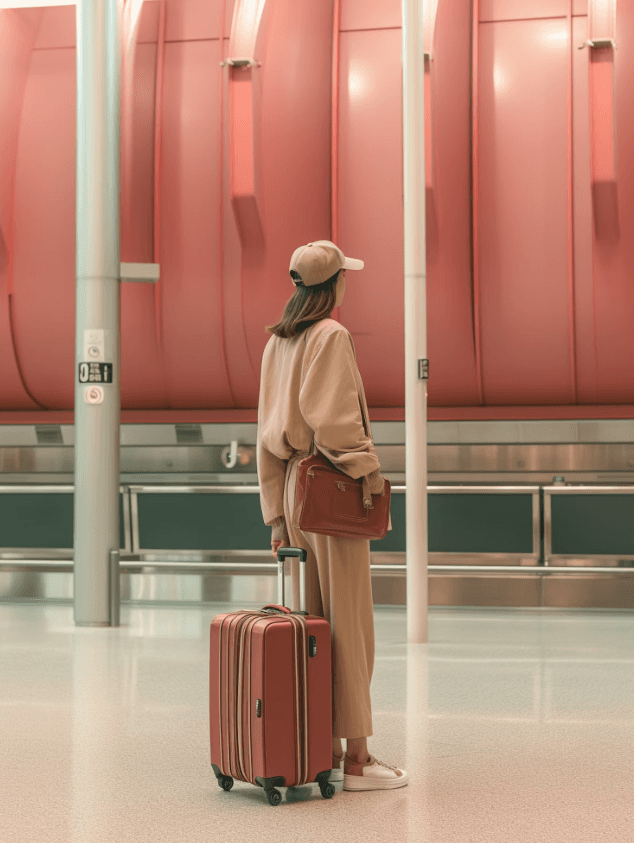 Woman holding a bag in her hands