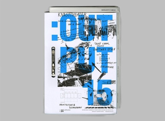 A cover of a notebook with sketches on it and the text: OUTPUT 15.