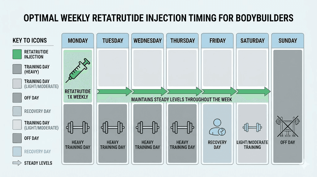 Retatrutide injection timing schedule for bodybuilding cutting protocol