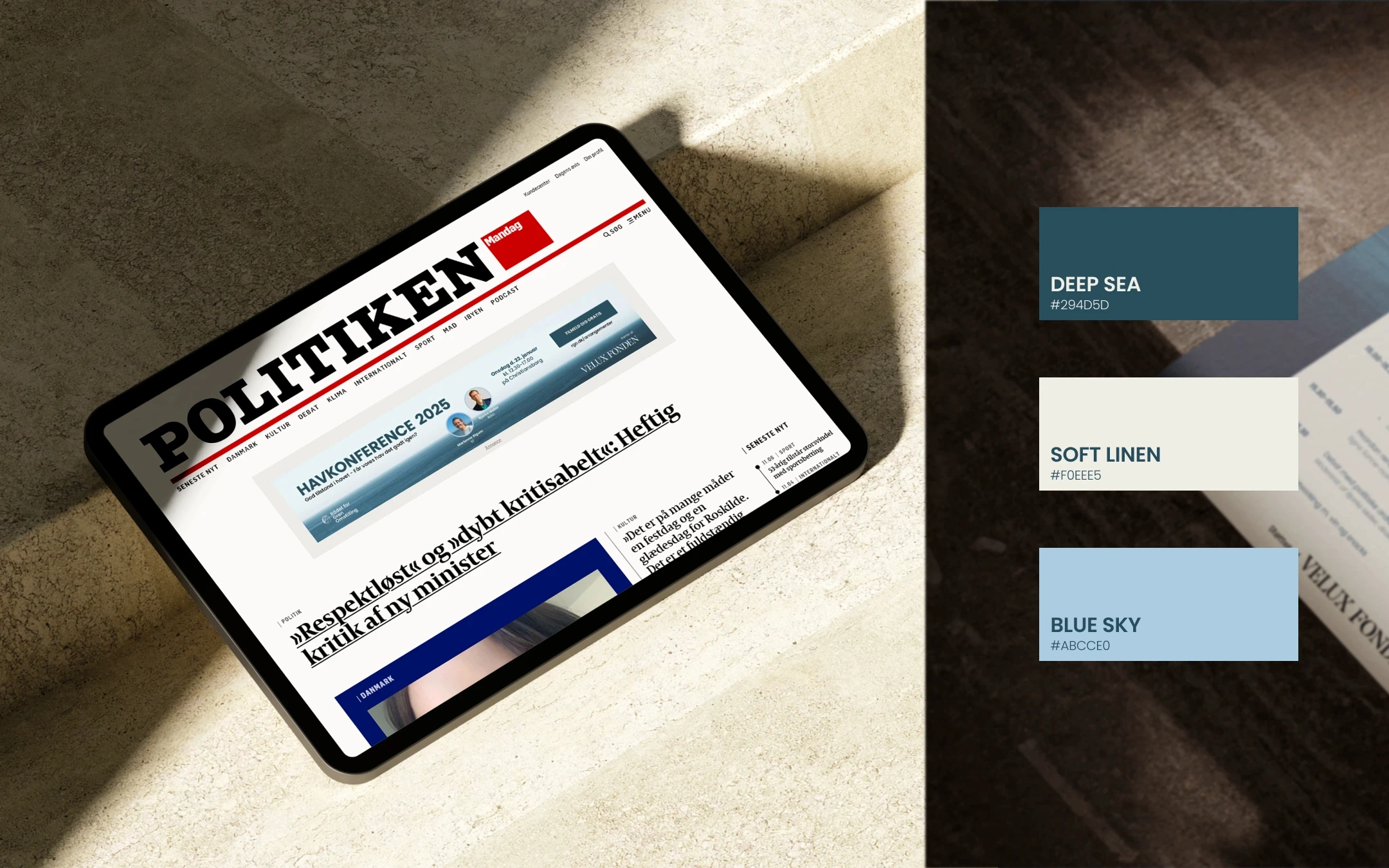 Banner ad design for "Havkonferencen 2025" - shown on Politiken's homepage.