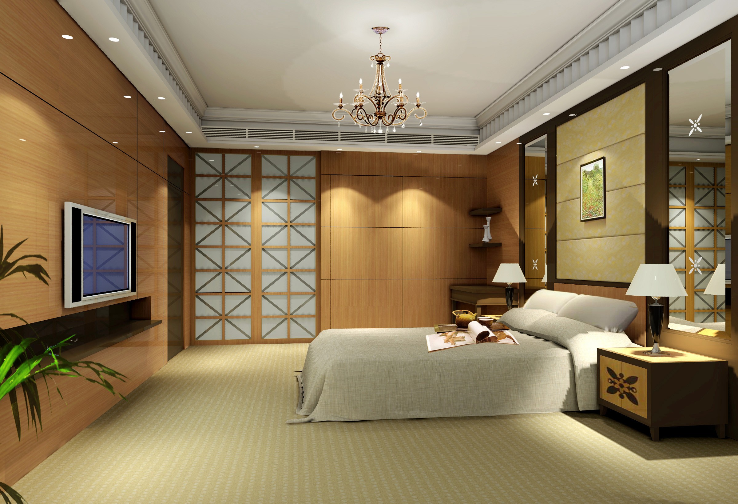 Luxurious hallway at Mount Pavilia 20 featuring built-in cabinetry, elegant wainscoting, and a dark wood console table beneath a vibrant piece of framed art.