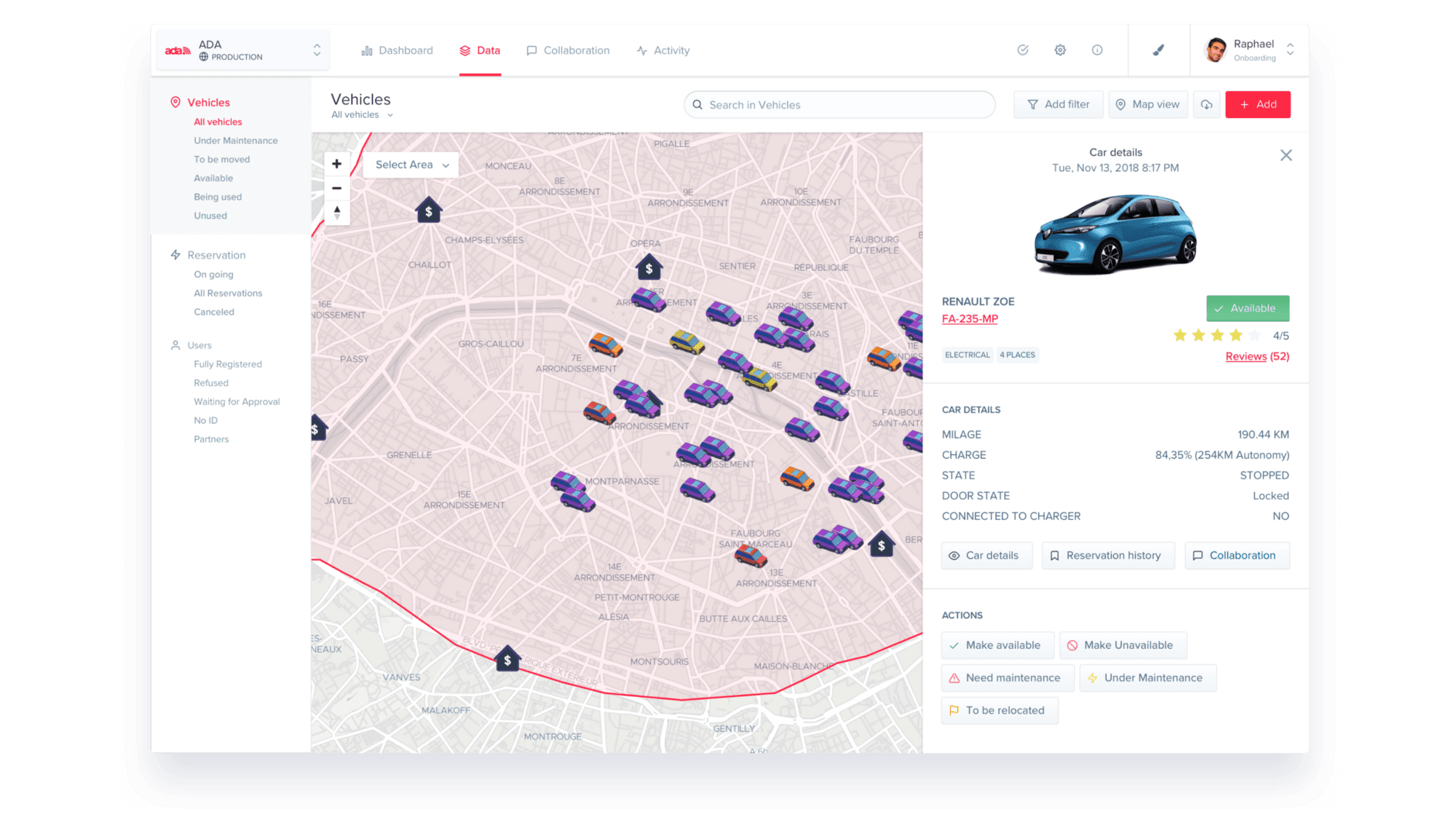 The Ada Fleet Management Admin Panel with Forest Admin.