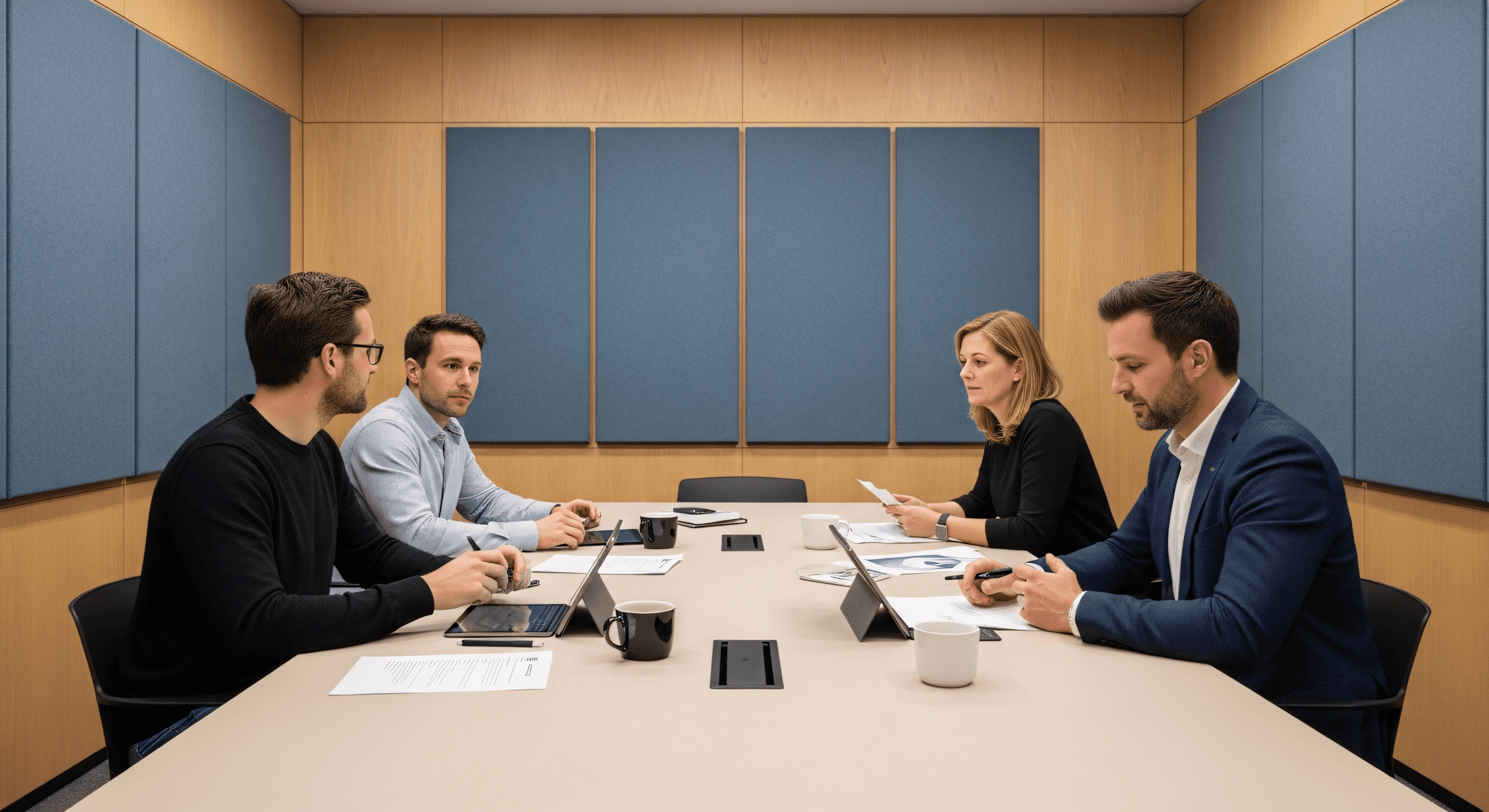 workers in a meetings