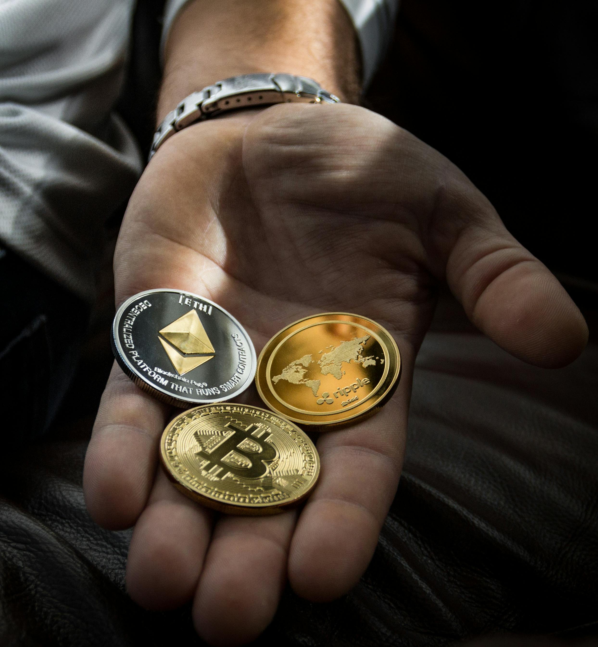 Various Cryptocurrencies iin hand