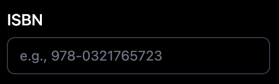 ISBN field