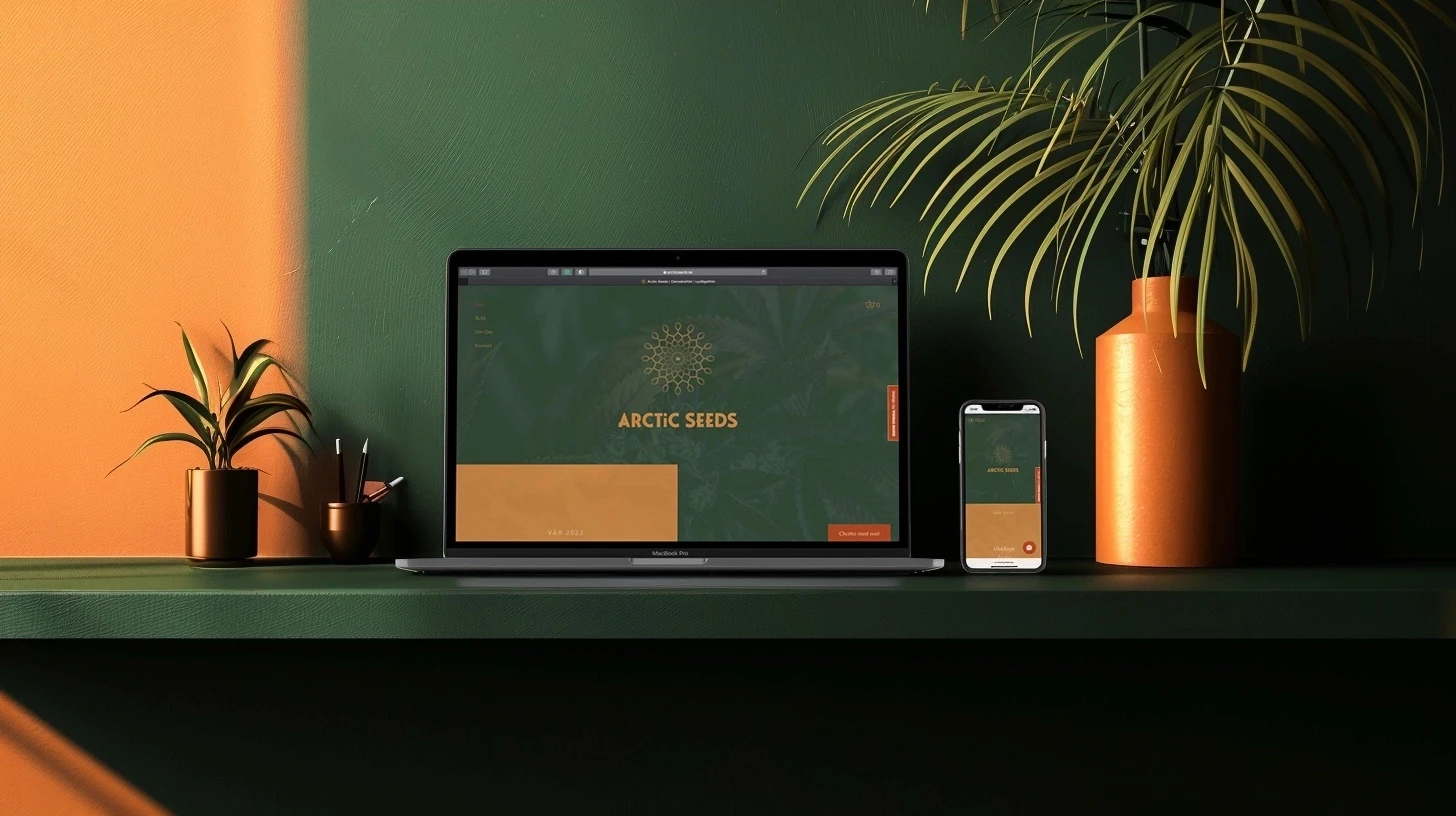 Web Design display on MacBook and iPhone 