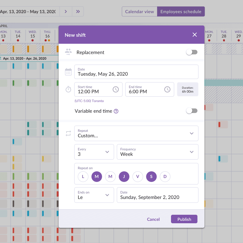 Nurse schedule template