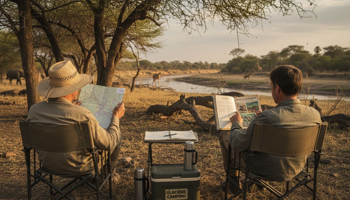 Au camp, les voyageurs échangent leurs impressions sur leurs safaris, partageant anecdotes et comparant les moments forts de leurs aventures.