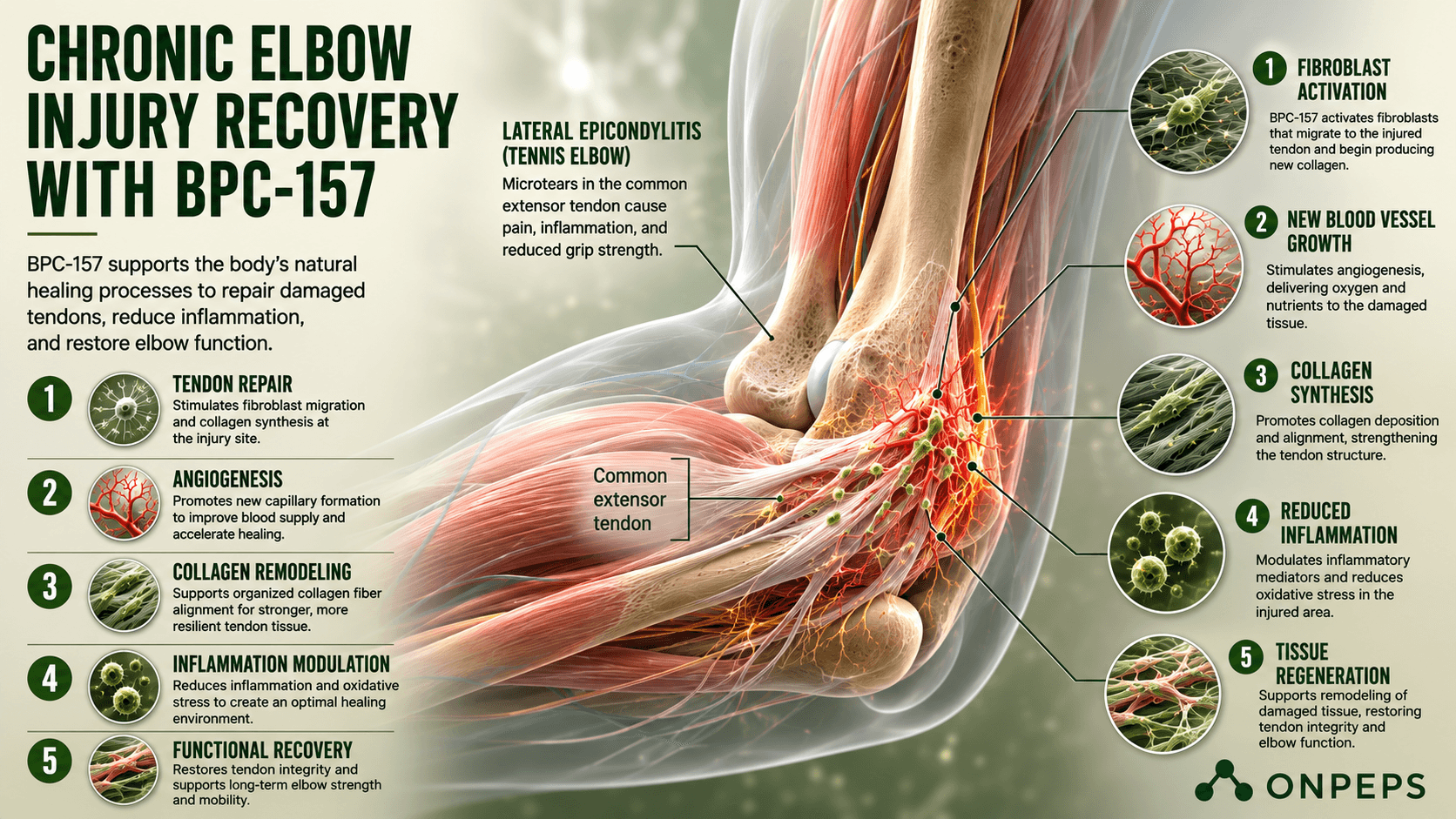 Chronic Elbow Injury Recovery with BPC-157 by onpeps.com, an evidence based peptide research platform