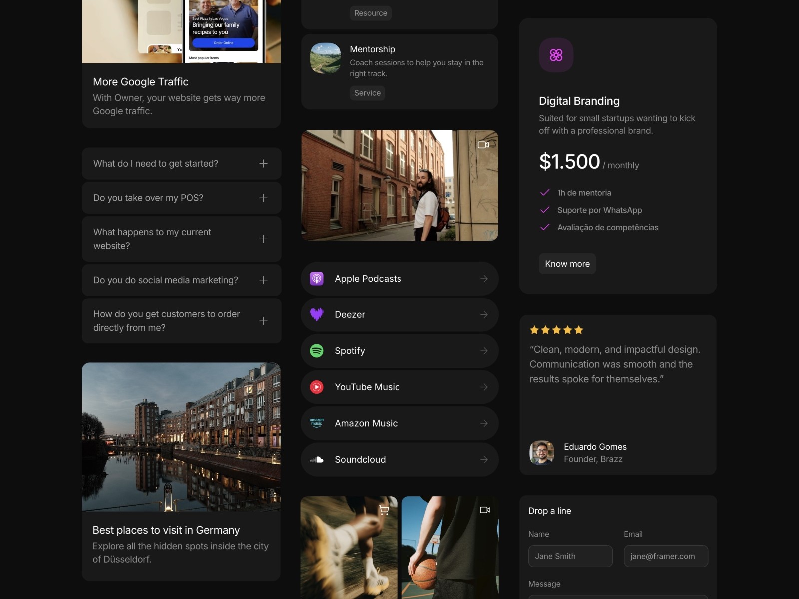 Capa template framer Biown