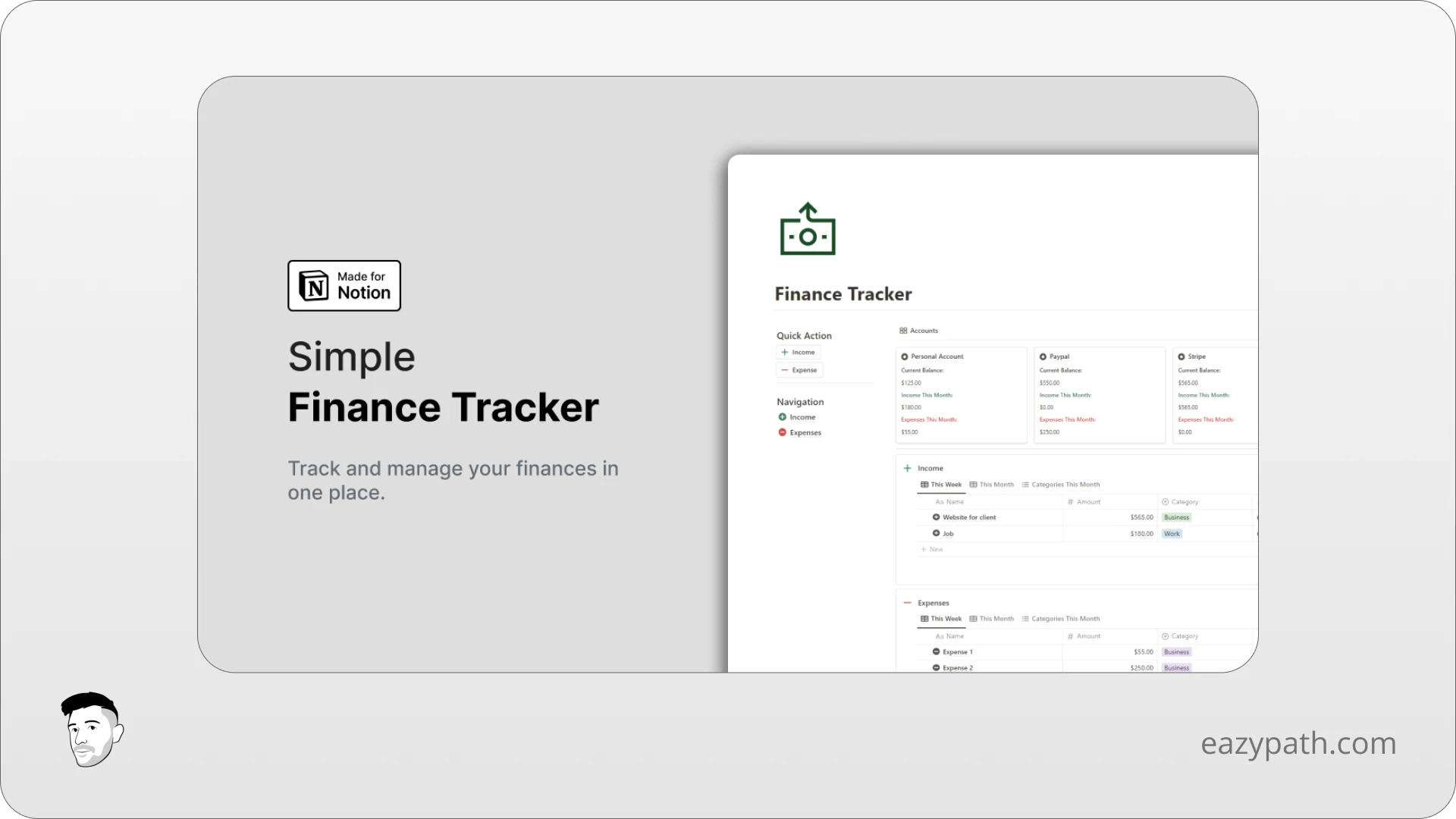 Finance Notion Templates - FocusWhale