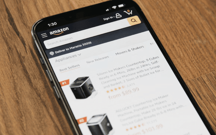 A mobile view of the Amazon Application