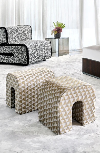 Pouf pixel in un ambiente moderno.
