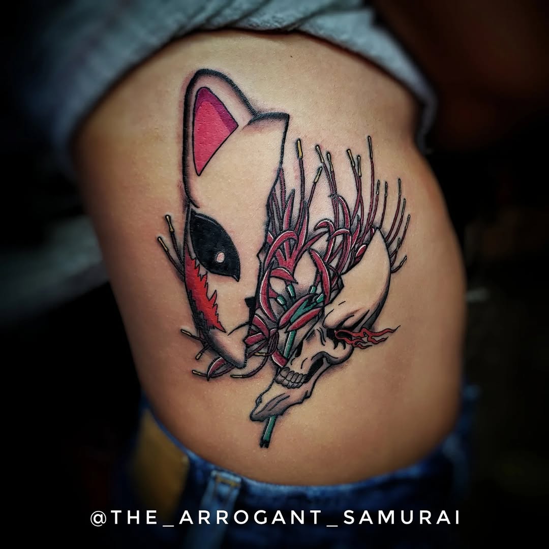 overlord and demon slayer spider lilies tattoo