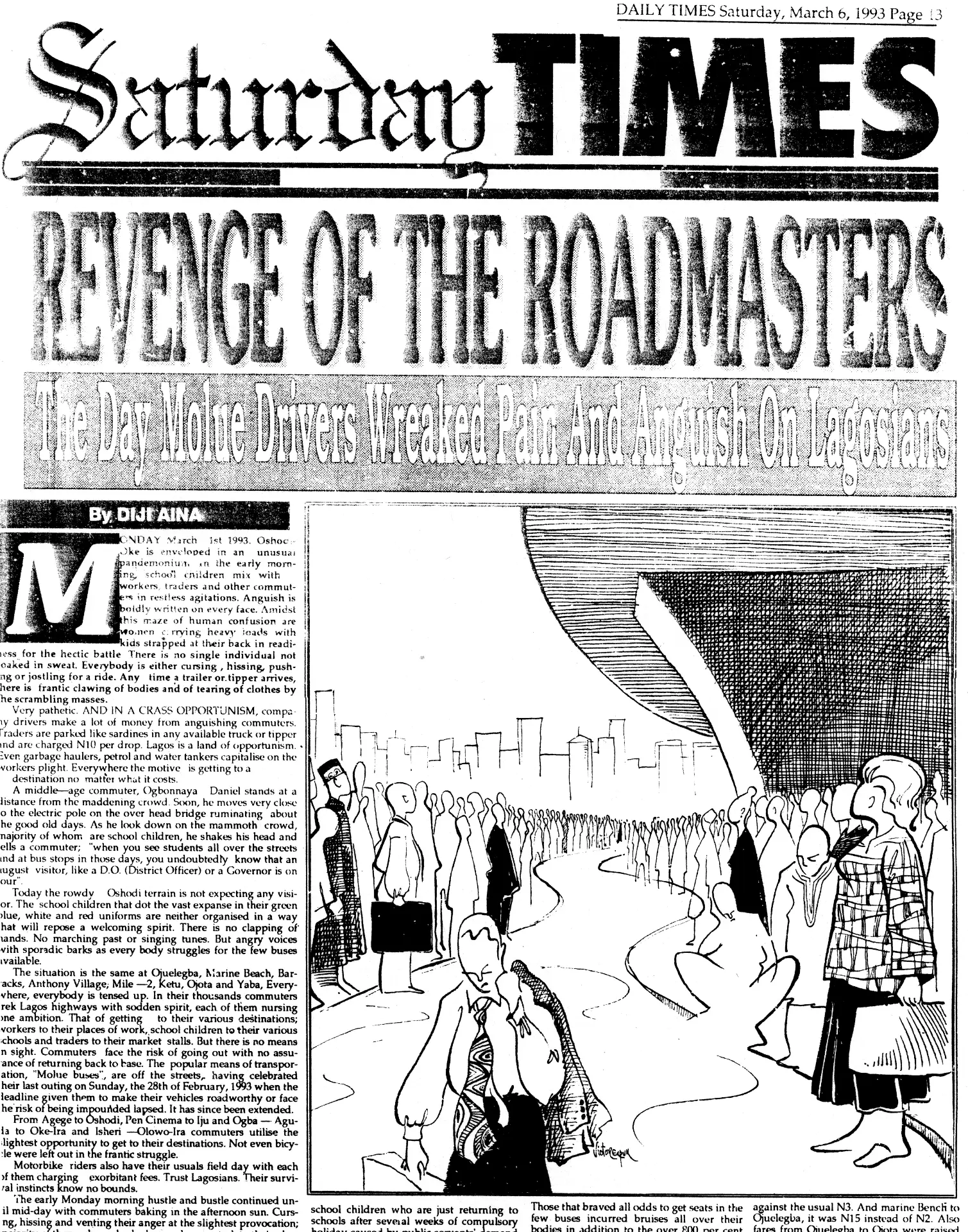 Victor Ekpuk Illustrations Daily Times newspapaer