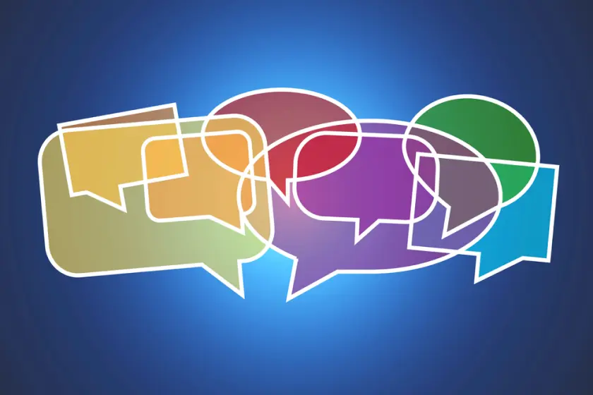 A vibrant illustration of overlapping speech bubbles, symbolizing diverse conversations and the exchange of ideas in an online community. This image represents the concept of personalized communication strategies aimed at boosting engagement and fostering stronger connections with individual members.