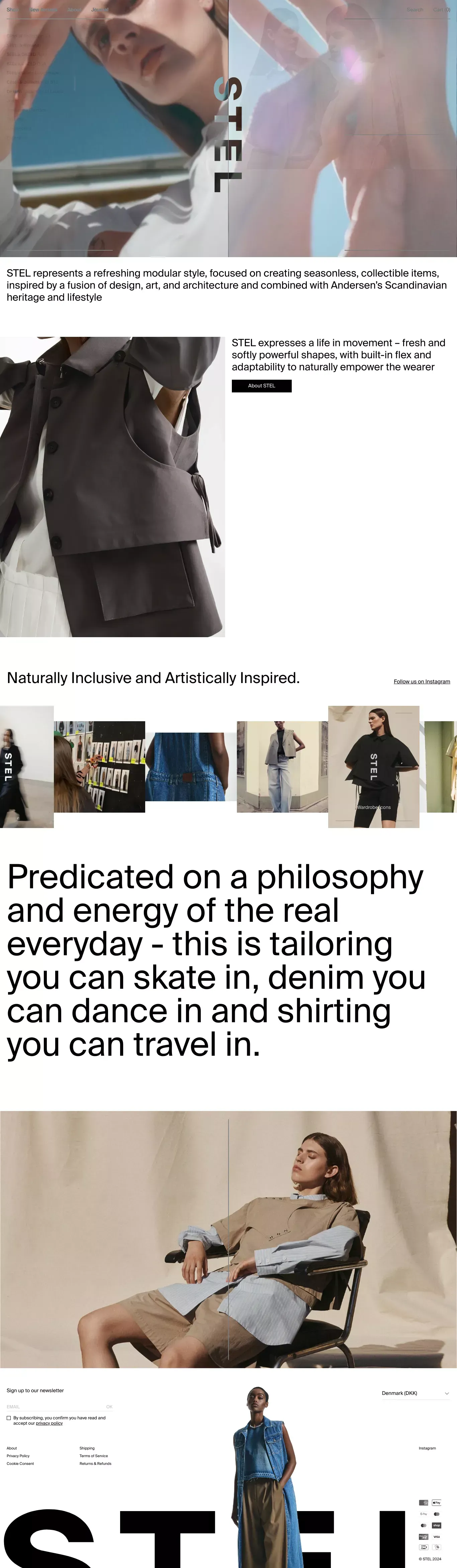 STEL ecommerce page screenshot showcasing Ecommerce and Fashion design